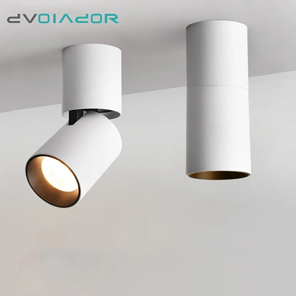 

DVOLADOR Led Surface Mounted Ceiling Downlight Adjustable 360 Degrees Spot Light for Indoor Foyer,Living Room Kitchen AC110/220V