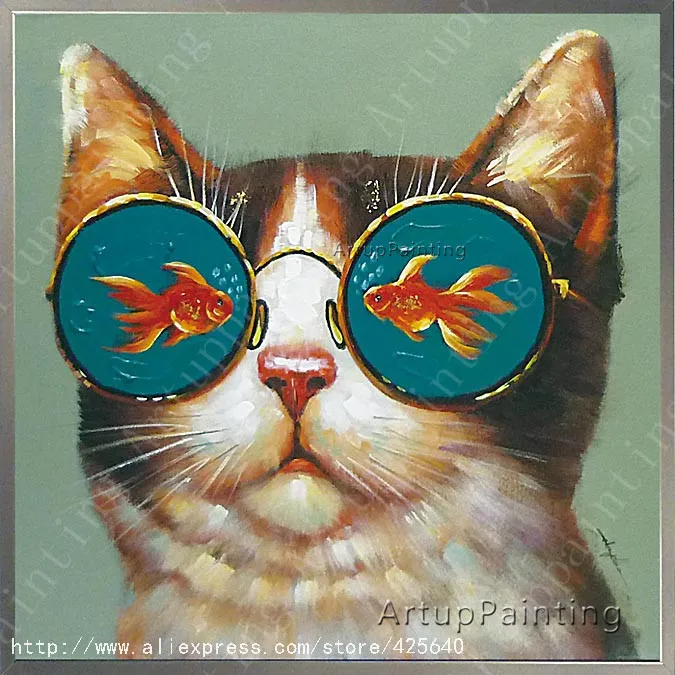 Живопись маслом Кот на холсте настенные картины для гостиной стены Искусство