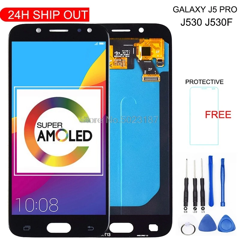 Супер AMOLED lcd для SAMSUNG Galaxy J5 Pro J530 J530F J530FM SM-J530F J530G/DS lcd дисплей кодирующий преобразователь сенсорного экрана в сборе