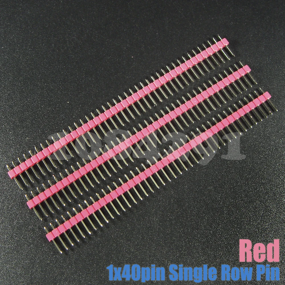 50 шт./лот 1x40pin 2 54 мм Однорядный штыревой разъем медь (черный + белый красный желтый