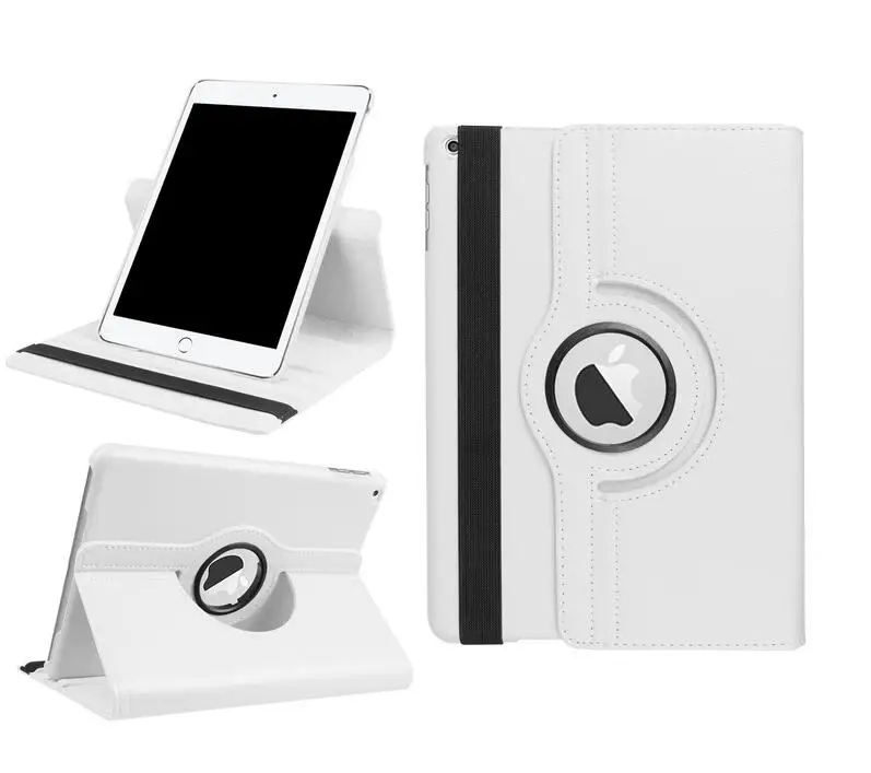 360 градусов вращающийся кожаный для Apple iPad 9,7 A1822 A1823 A1893 A1897 с подставкой и сна Smart Cover+ ручка - Цвет: Белый