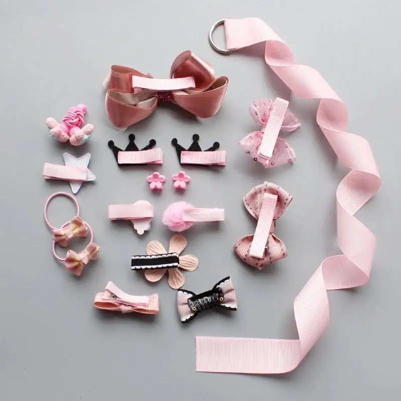 set 7 no box 18 шт./компл. детские заколки для волос Детские головные уборы для девочек Аксессуары головные повязки дети девочки Корона бант зажим для волос шпильки принцессы заколки - Цвет: set 7 no box