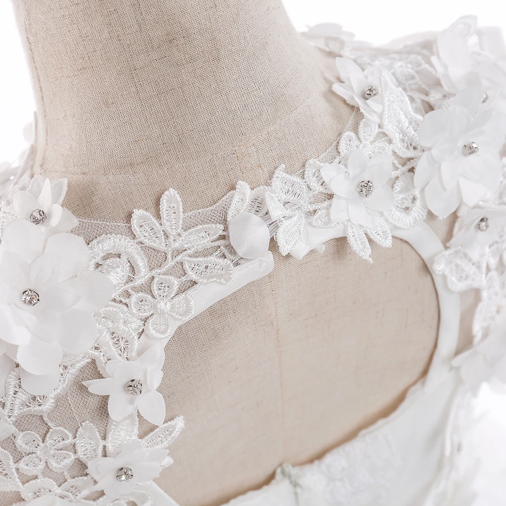 

JaneyGao Flower Girl Dresses For Wedding Party White Elegant Teenage Girl Formal Gown First Communion Dresses Children Prom Gown