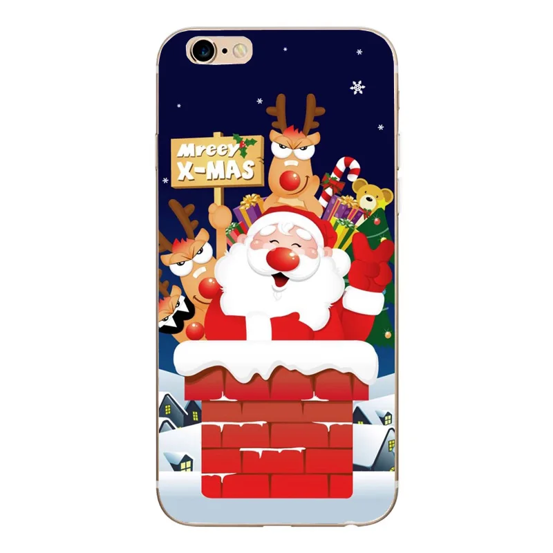 Merry Christmas Cute Cover for iphone XS luxury Silicone Soft Case 7 plus 5s 5 SE 6s 6 8 X Capinha |