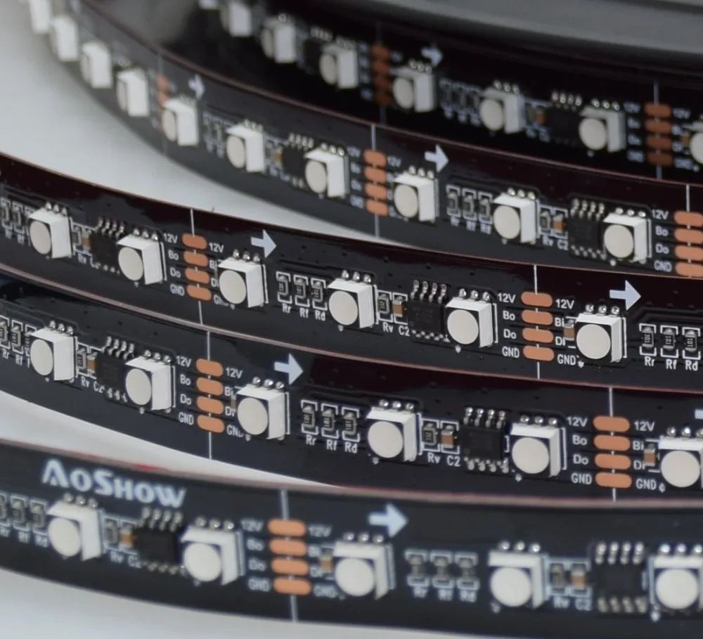 Без падения напряжения DC12V 288 Ватт 20 метров 65.5FTs SPI RGB светодиодный пиксель полоса 60L20P/M обновление WS2811 программа Madrix Madmapper Resolume