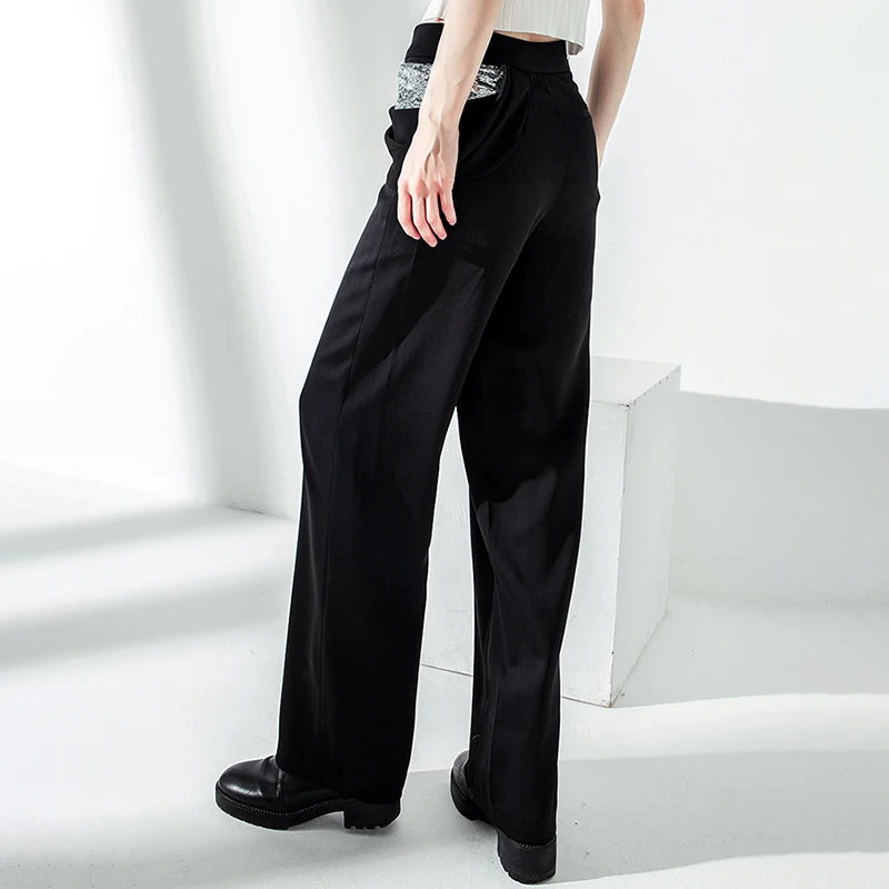 TWOTWINSTYLE повседневные женские брюки с блестками высокой талией большие размеры