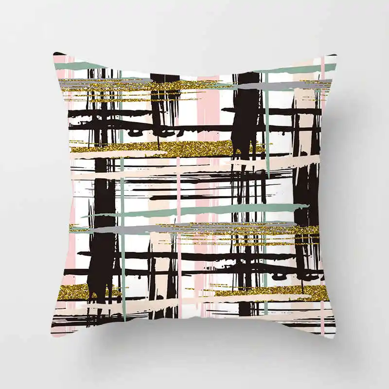 Полиэстер с геометрическим принтом чехол для подушки в горошек Полосатый