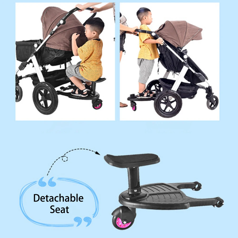 baby car seat accessories stroller pedal adapter auxiliary trailer twins scooter hitchhiker kid standing seat stroller accessory free global shipping