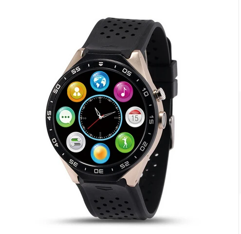 Оригинальные Android 5,1 OS Смарт часы Android 1,39 дюймов MTK6580 SmartWatch телефон Поддержка 3G wifi nano SIM WCDMA - Цвет: Золотой