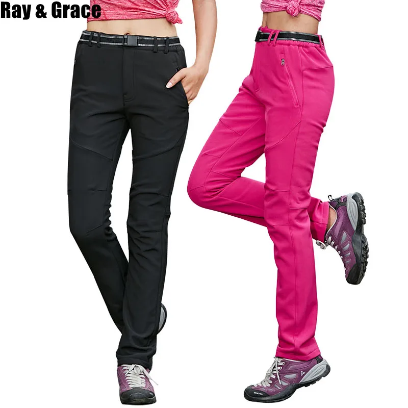 RAY GRACE зимние водонепроницаемые брюки для пешего туризма флисовые уличные