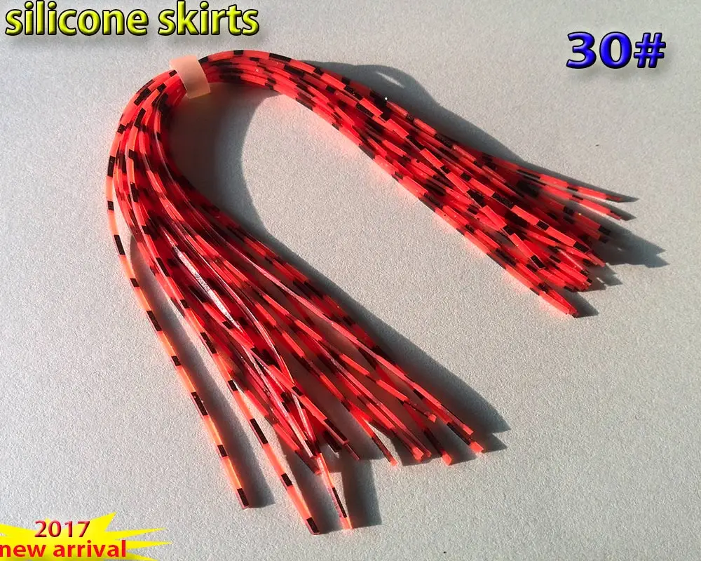 2017 Рыбалка силиконовый юбки tab полоски Итого 15 пряди/лот длина 13 см приманки