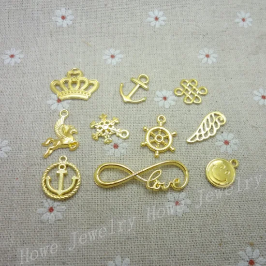 Взрывные модели смешанных 100 шт. подвесок с позолотой из цинкового сплава