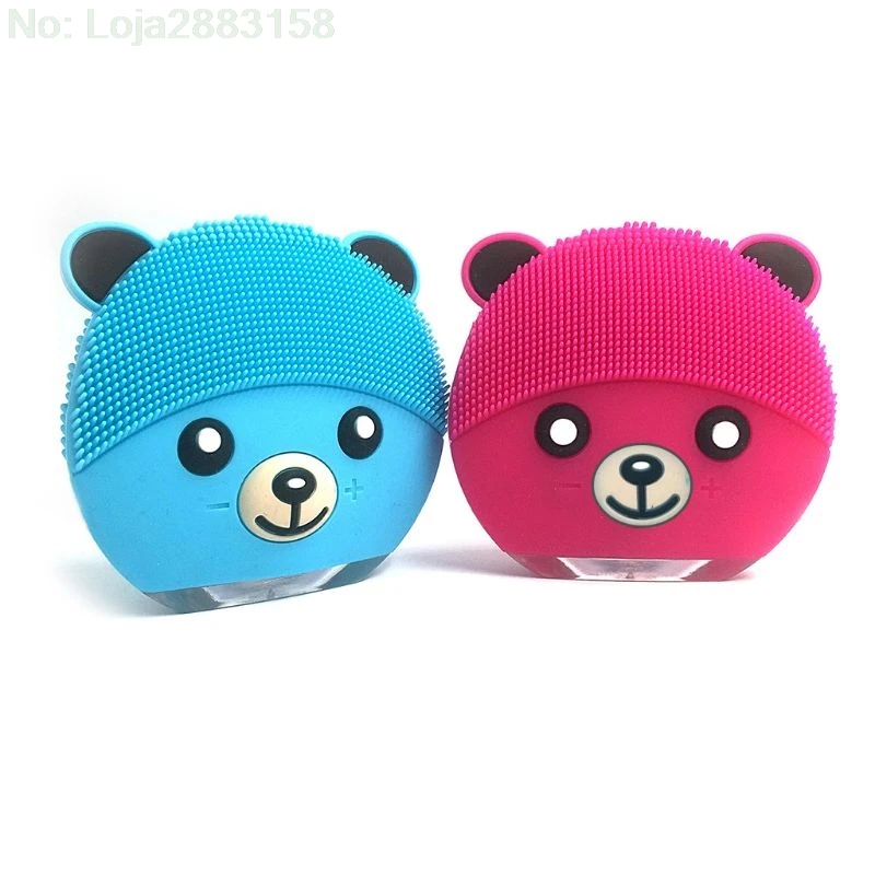 Мини медведь электрическая щетка для очищения лица USB Перезаряжаемый силиконовый очиститель для лица глубокая пора водостойкий вибрирующий массажер