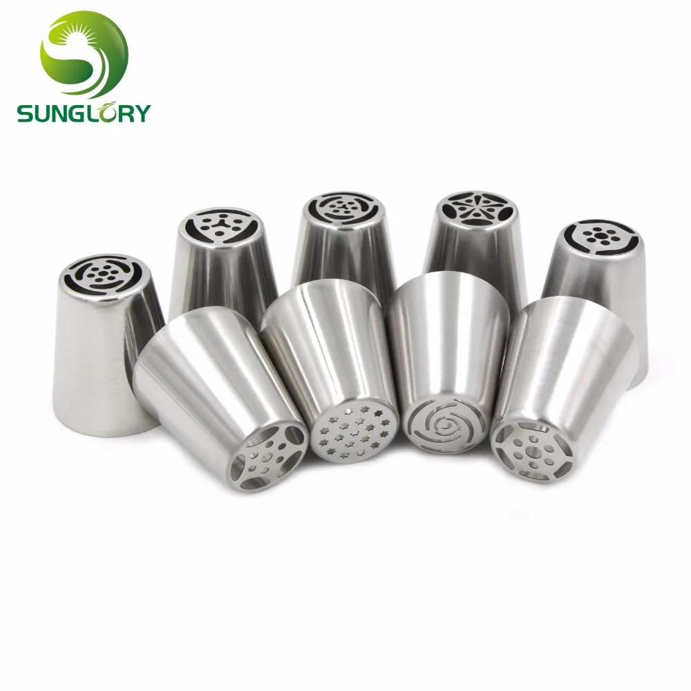 9 шт нержавеющая сталь русские глазурь трубы украшения торта инструменты