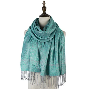 mint green Тканая шаль Пашмина Индия Мода mujer накидки жаккард хиджабы Весна Кашмир Пейсли хиджаб femme глушитель палантин обертывания tippets - Цвет: mint green