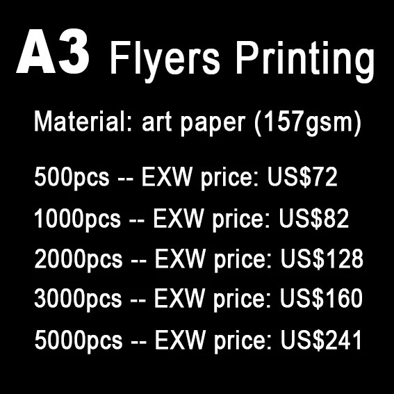 Формат A3 флаеры печать листов бумаги полноцветный с обеих сторон|printed paper grocery