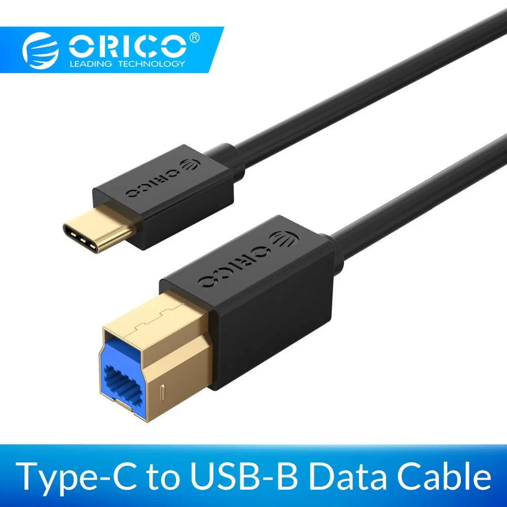 Кабель для передачи данных от ORICO Type C до USB B кабель с квадратным портом USB3.0