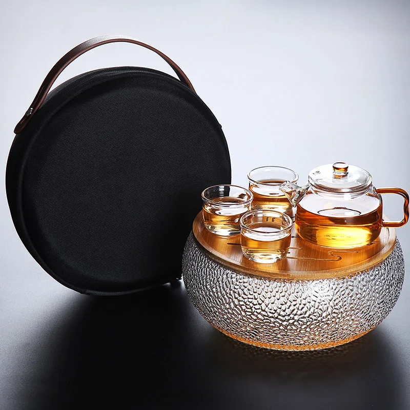 Style B TANGPIN кофе и чай наборы для ухода за кожей Стекло Чайник gaiwan чашки Портативный Путешествия Чайный сервиз, кружка для вина - Цвет: Style B
