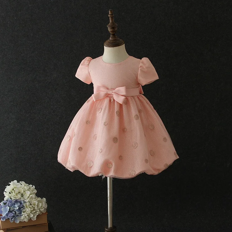 От 1 до 5 лет на день рождения розового цвета с бантом для маленьких девочек платья