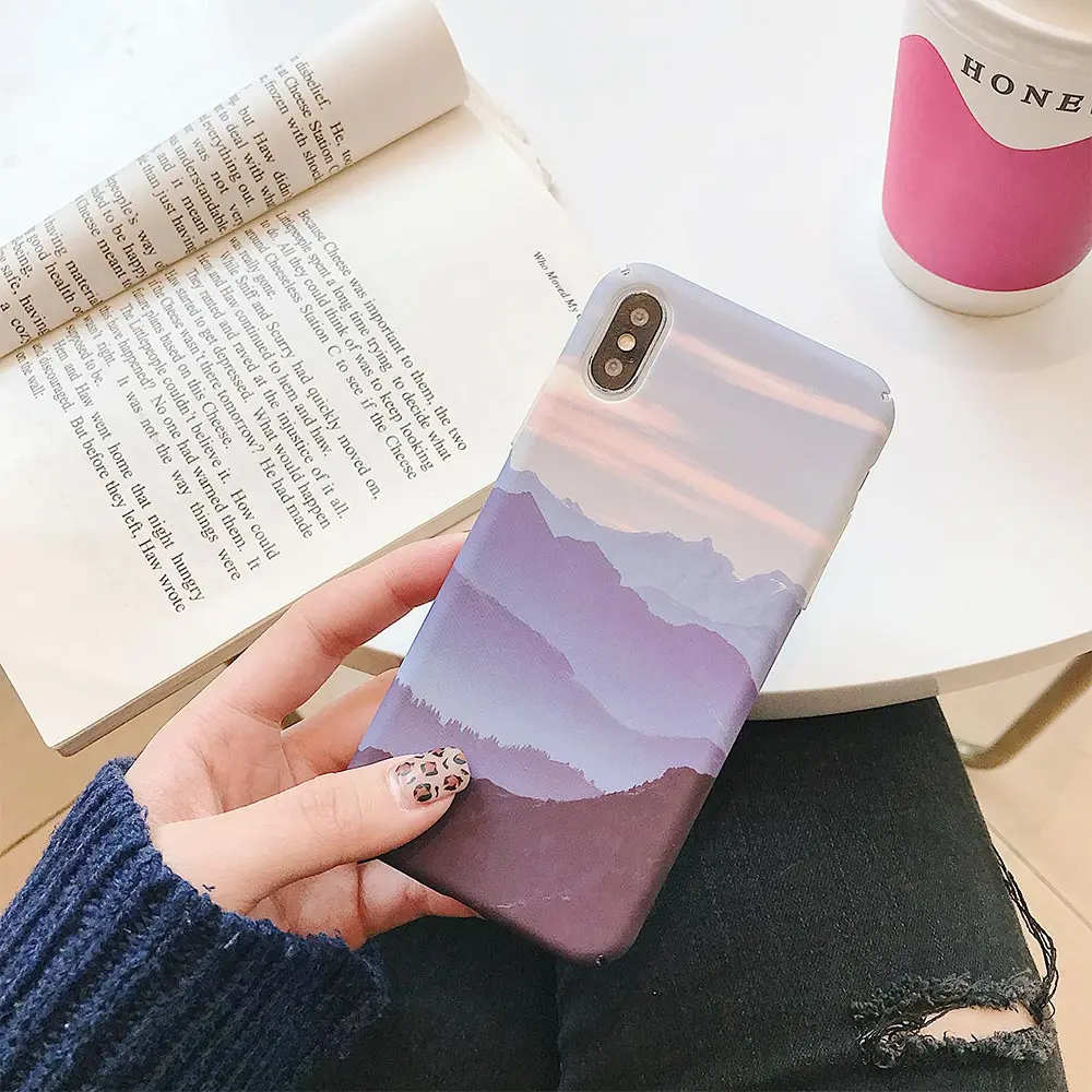 KISSCASE UltraThin Phone Case For Samsung J6 2018 J4 Plus Mountain Hard PC Back Cover Galaxy J3 J5 J7 2017 J330 |