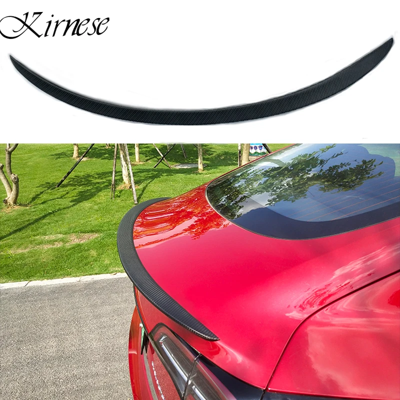 Кирнесский блеск/матовый карбоновый задний спойлер на крыло крышу багажника