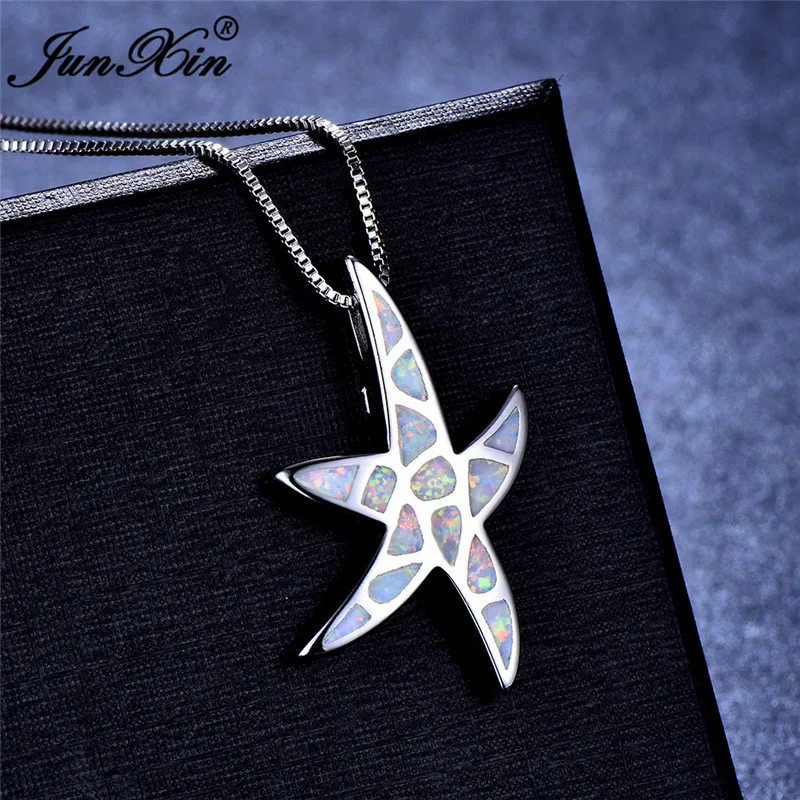 Женское Ожерелье в стиле бохо с морской звездой ожерелья и подвески синим белым