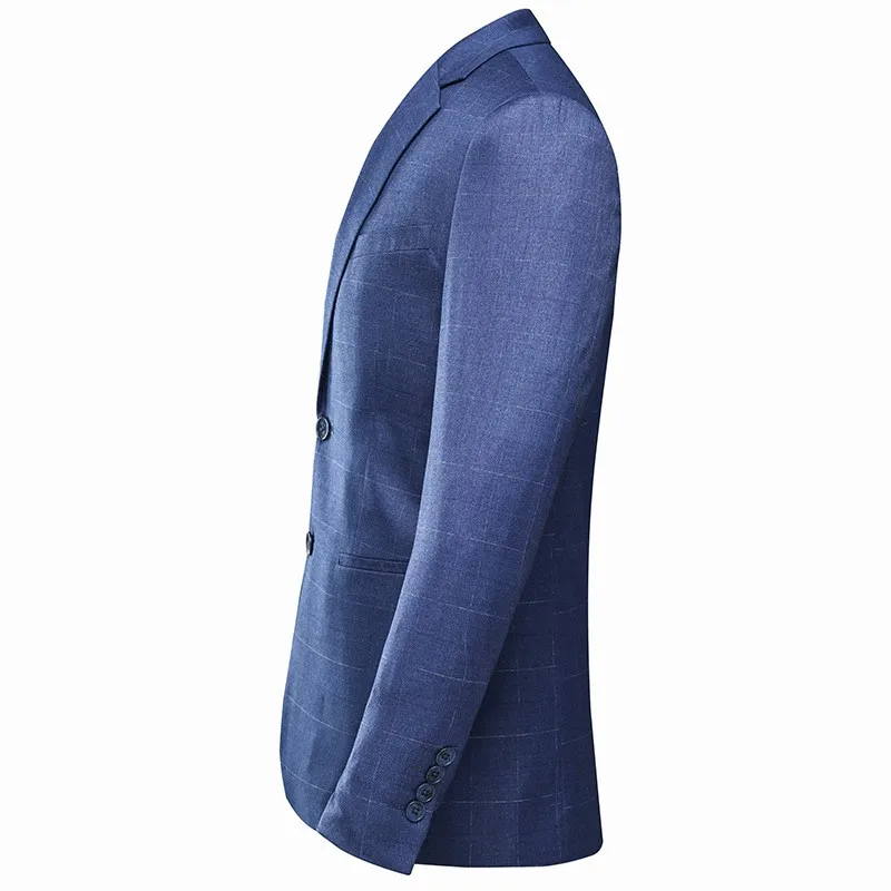 Новый дизайн клетчатые мужские блейзеры две кнопки приталенная куртка пальто