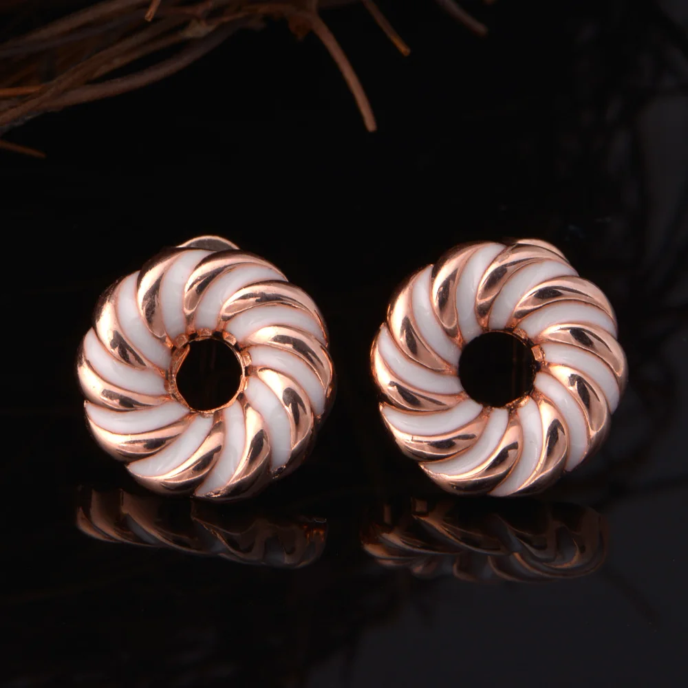 QM ювелирные изделия с розовым покрытием Bijoux модные милые круглые черные полосы
