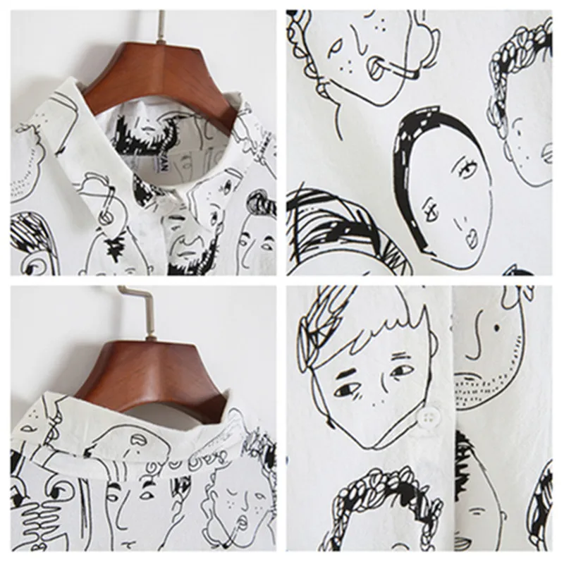 Nvyou Гоу модные принты с героями из мультфильма блузка для женщин в стиле граффити