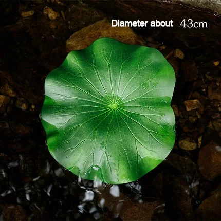 43cm Lotus leaf Настоящее прикосновение плавающий воды лотоса искусственные цветы для свадьбы дома вечерние украшения водяная Лилия Свадебный декор - Цвет: 43cm Lotus leaf