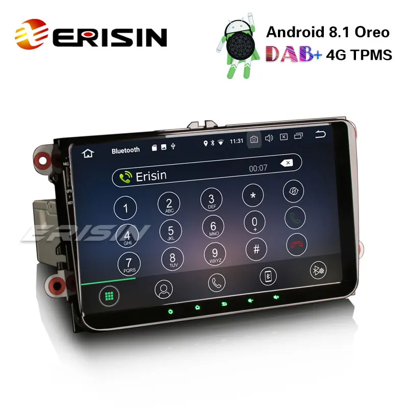 Erisin ES3991V 9 &quotAndroid 8 1 автомобильный gps навигатор 4G DAB + TPMS DVR для VW Golf MK5 Tiguan T5 Seat