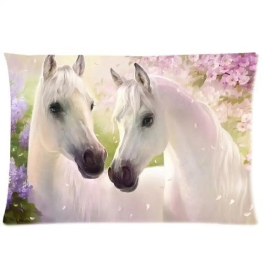 

Horse Pink Paradise Flower Pillowcase Square Throw Pillows Case Decorative Pillows Case 16x16 /18x18 /20x20/20 X 30 Inch