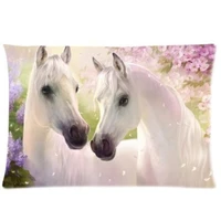 horse pink paradise flower pillowcase square throw pillows case decorative pillows case 16x16 18x18 20x2020 x 30 inch