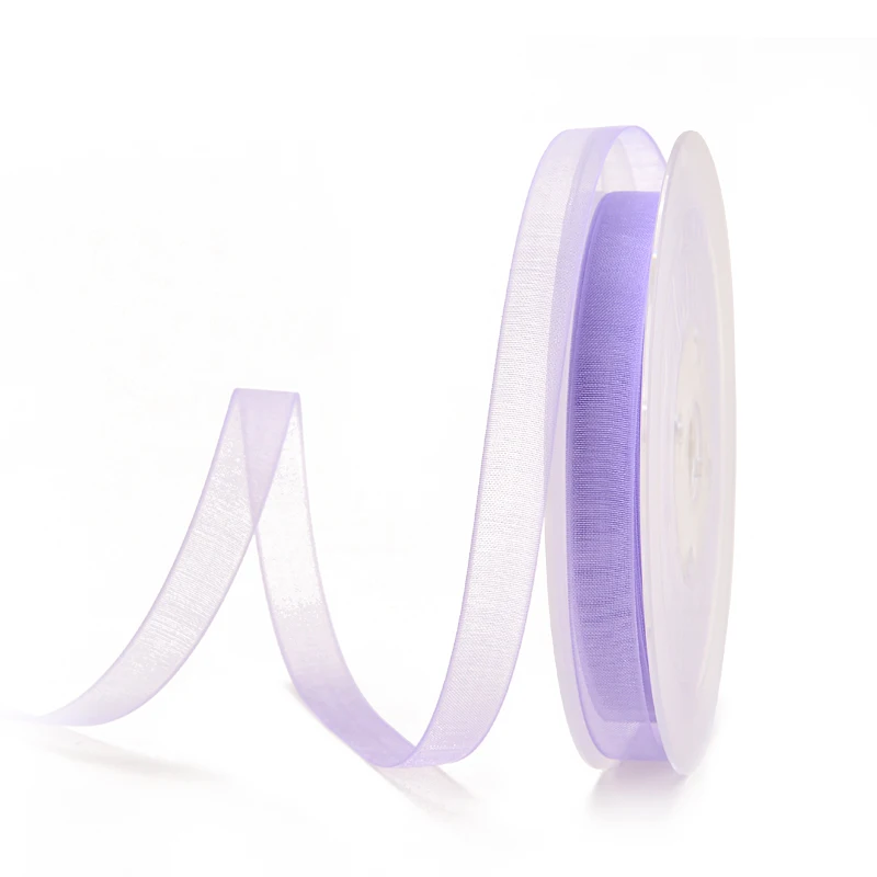 light orchid 430 YAMA 1/4 дюймов 6 мм черный белый красный цвет сплошной цвет прозрачная органза шелковая лента для подарочной упаковки Свадебные украшения 400 ярдов/партия - Цвет: light orchid 430