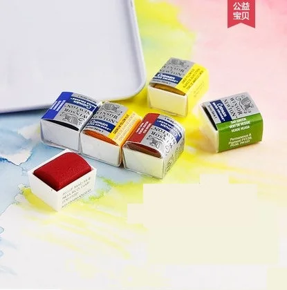 WINSOR& NEWTON 12 цветов cotman Твердые акварельные краски высокое качество Рисование пигмент