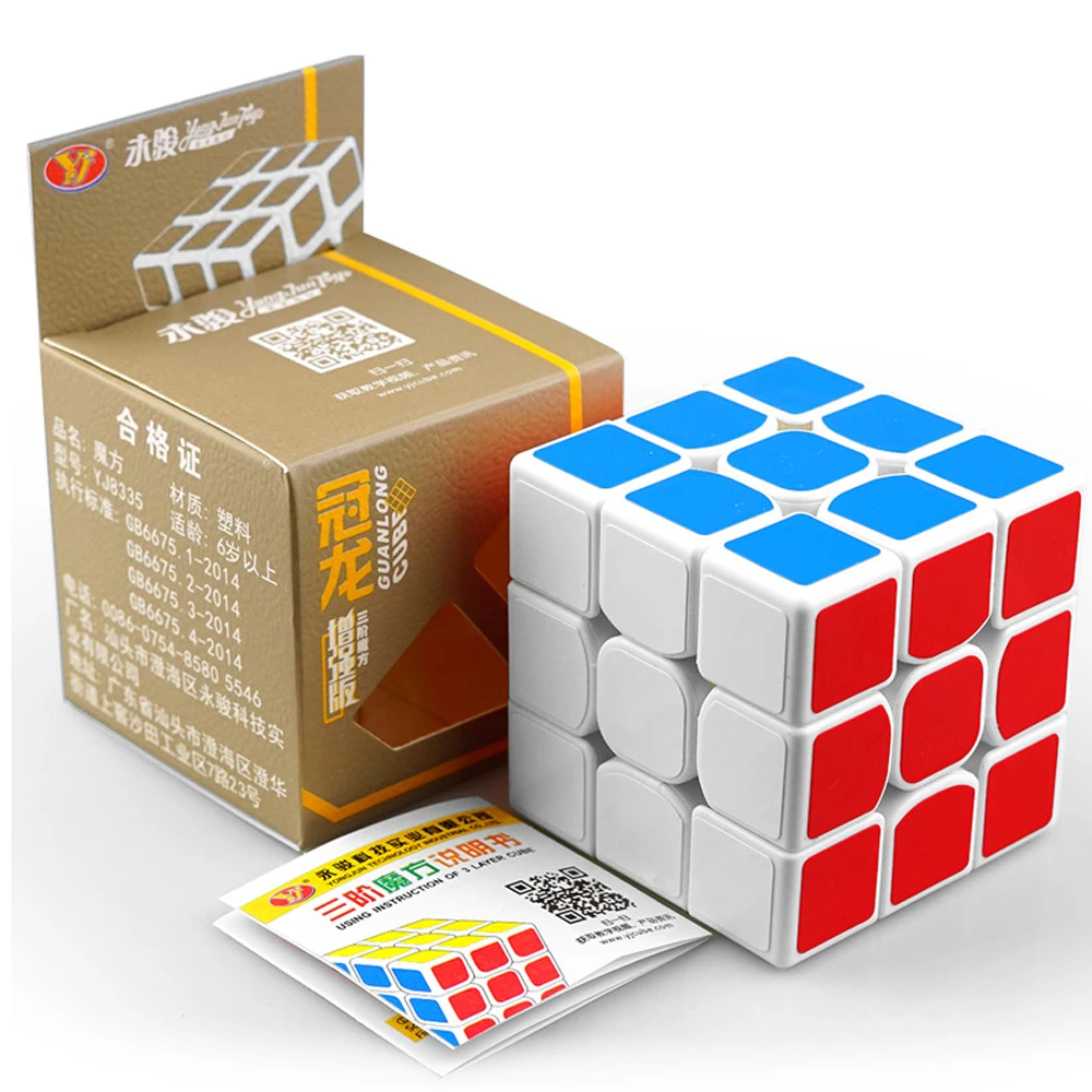 3x3x3 магические кубики 3 слоя Профессиональный скоростной головоломка куб 3*3*3 наклейки YJ GuanLong Cubo Megico