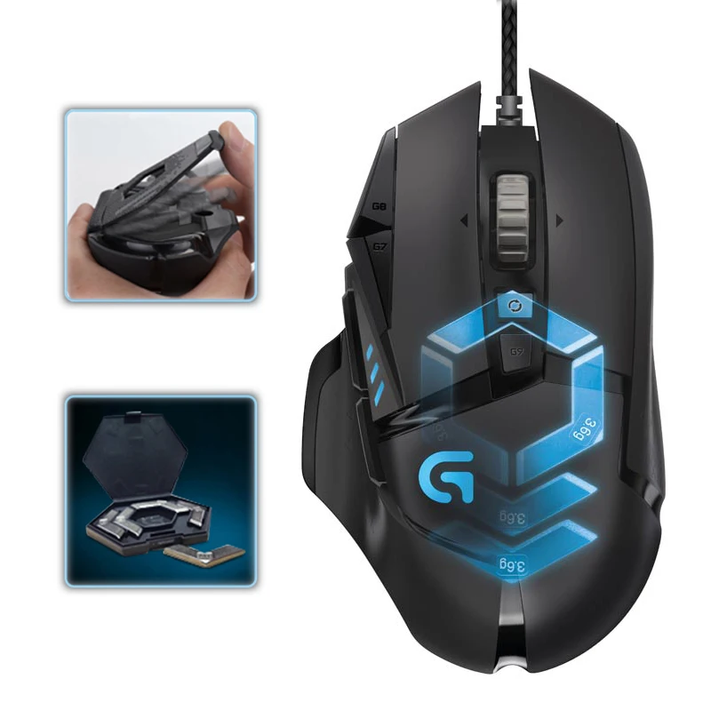 Оригинальная Проводная игровая мышь logitech G502 RGB для мыши геймера поддержка