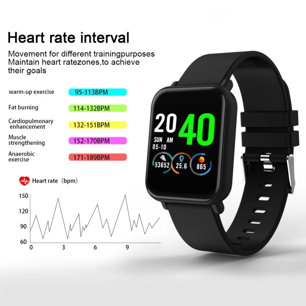 Смарт-браслет KOBWA R6 с Bluetooth Водонепроницаемый Фитнес-браслет мониторинг