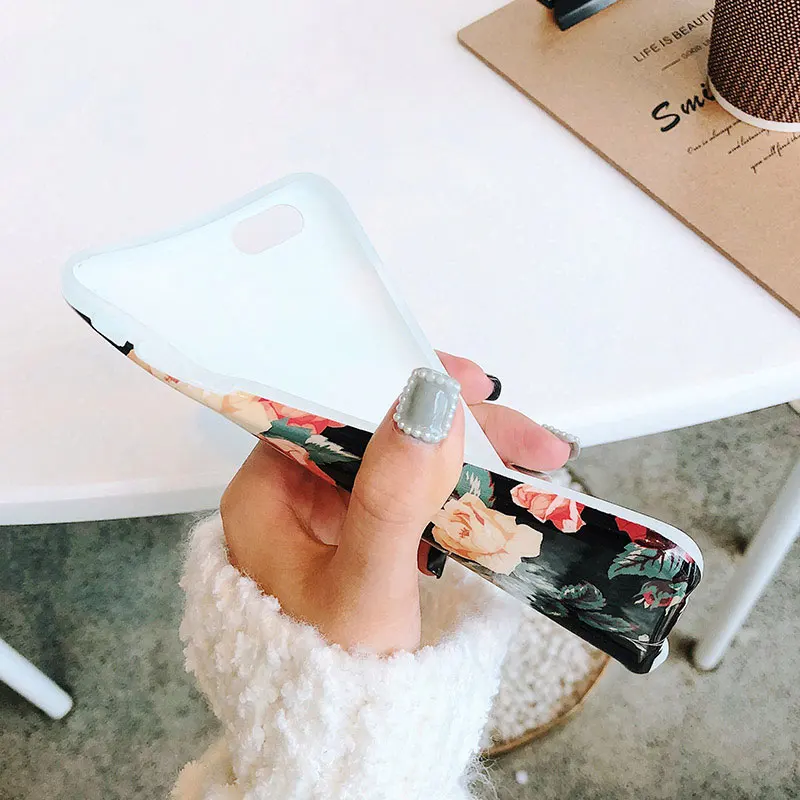 Чехлы Boucho для телефонов iPhone X XR XS Max винтажные цветочные чехлы силиконовый