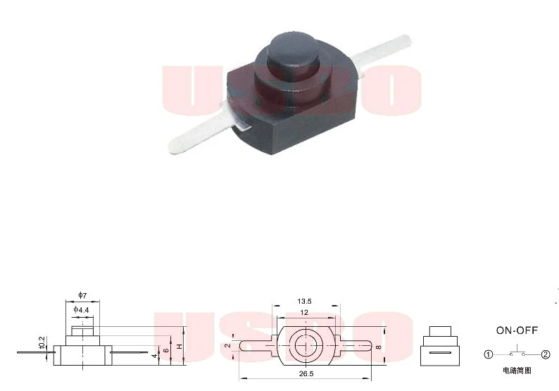 Топ белый медный 1A 30 V DC 250 AC разблокировка сенсорный переключатель мини фонарик