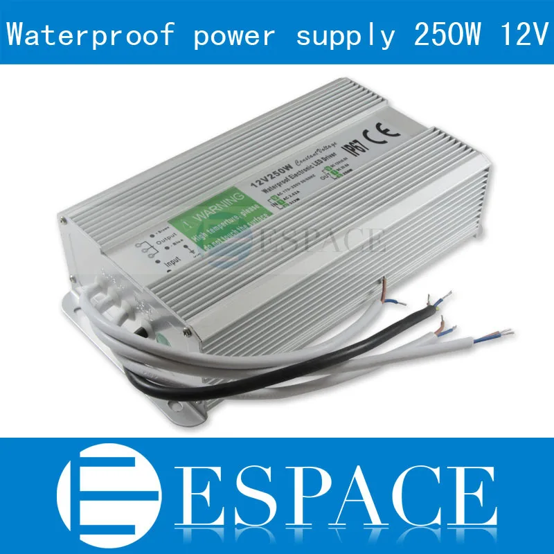 10 шт./лот IP67 12V 20.8A 250W AC100 240V вход электронный водонепроницаемый Светодиодный