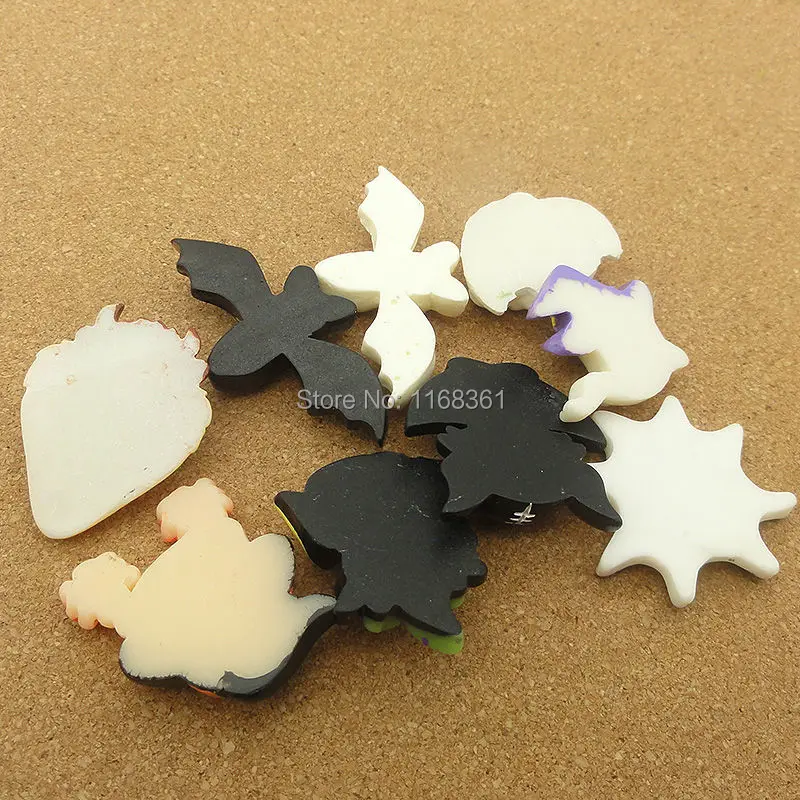 5 шт./Лот резиновые плоские наклейки для Хэллоуина летучая мышь Сова паук призрак