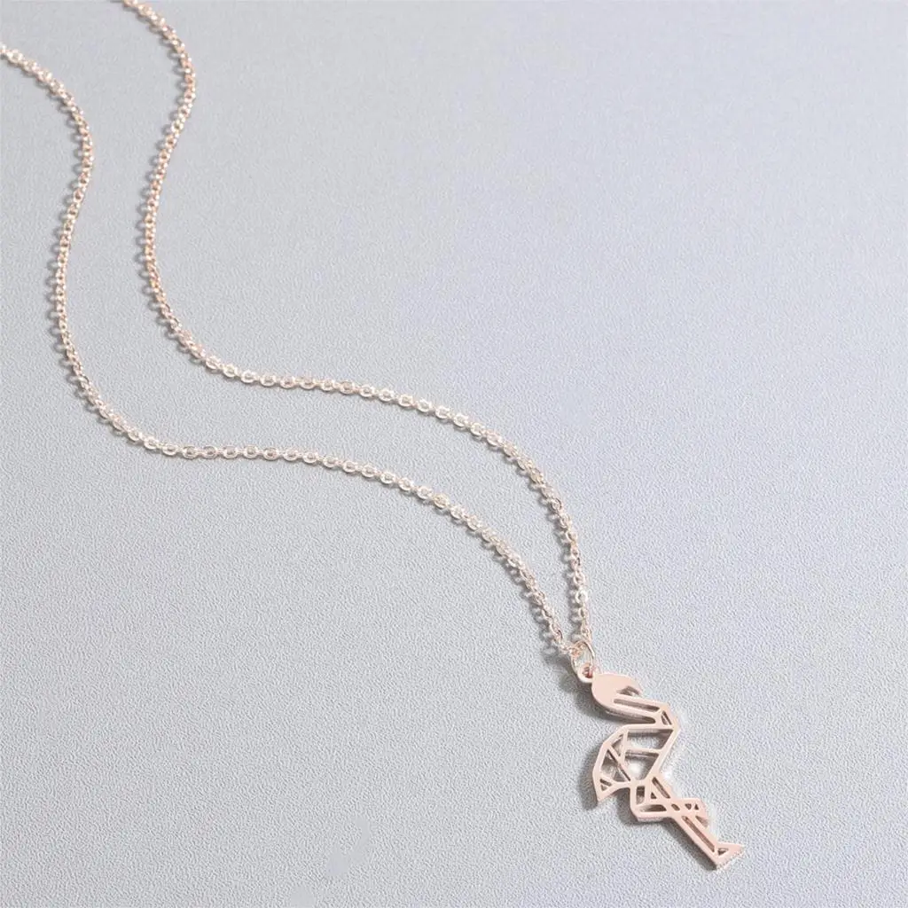 Kinitial новое ожерелье Фламинго модные ювелирные изделия из нержавеющей стали для