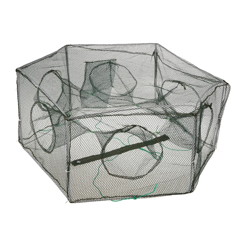 Складная рыболовная сеть с 6 отверстиями шестигранная ловушка для креветок