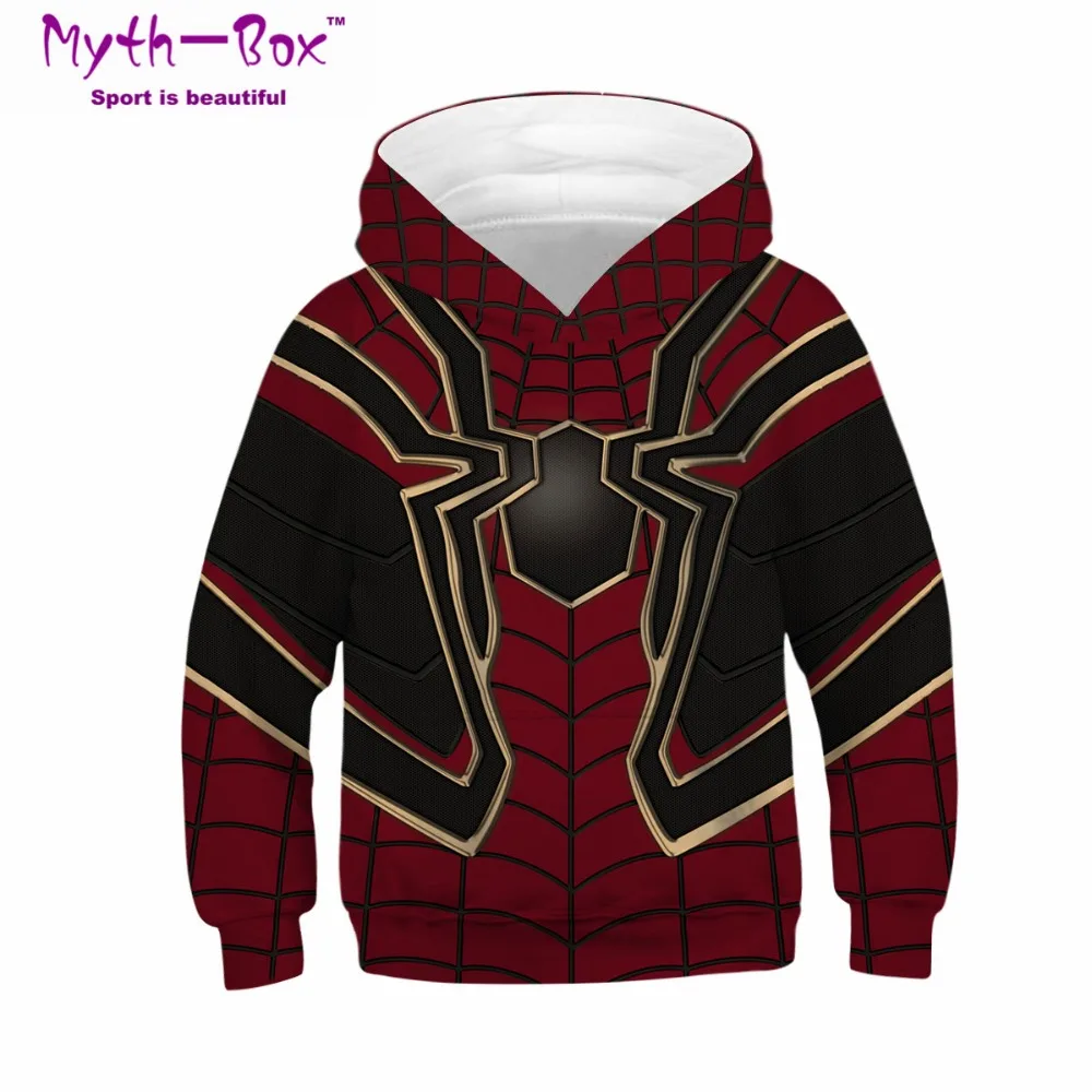Autumn Winter Children's Hoodies Superhero Print Hooded Tops Kids Sweatshirt Teens Coats Child's Pullover 4-13y Boy's Sweaters