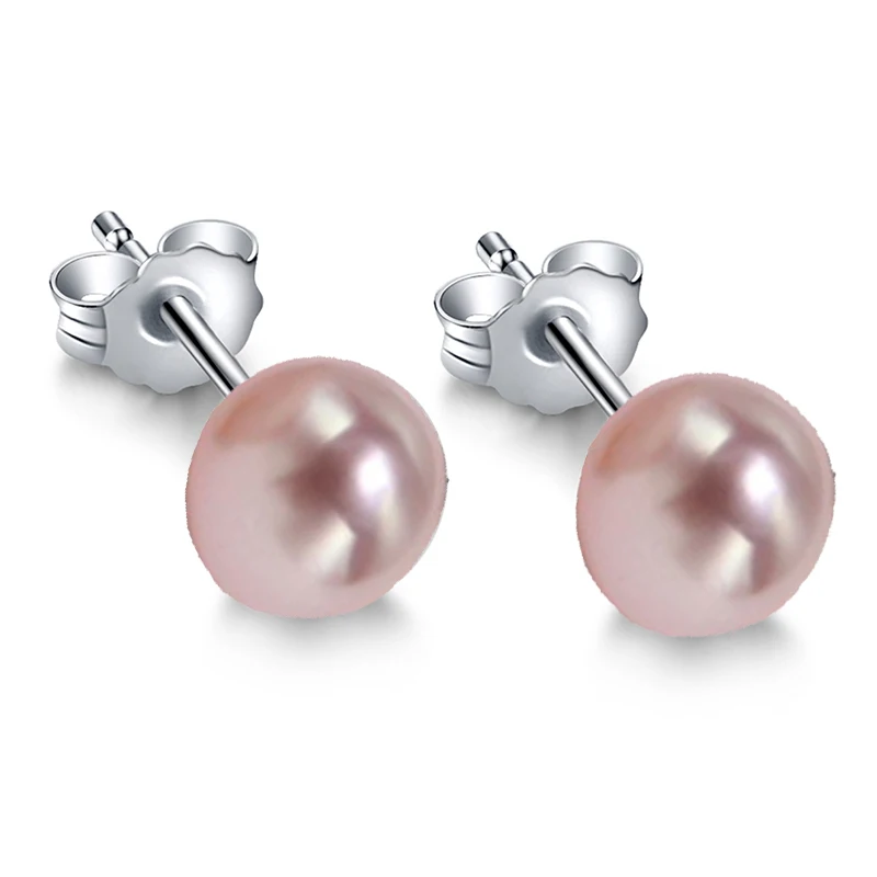 Серебряные натуральные фиолетовые серьги с жемчугом из стерлингового серебра 925