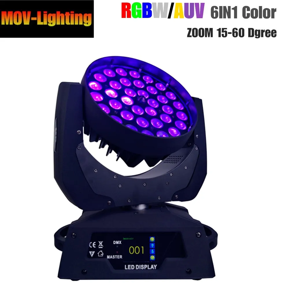 Новый 36x18watt rgbwauv 6 в 1 сенсорный экран zoom moving head lyre wash светильник 36 шт. 18 Вт
