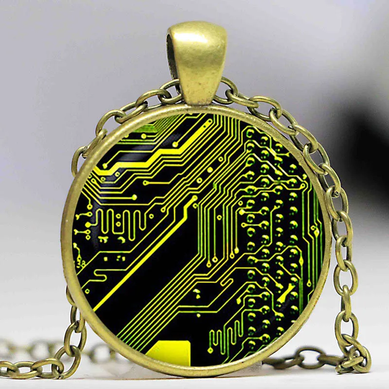 Подвеска для печатной платы. Печатная плата ожерелье в виде электронной