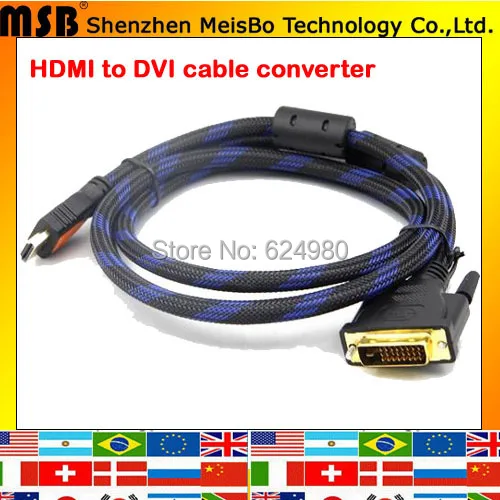 Oringal качество 3 м 10фт позолоченный HDMI кабель переходник DVI 24 + 1 переключатель сигнала монитора в конвертер|dvi to