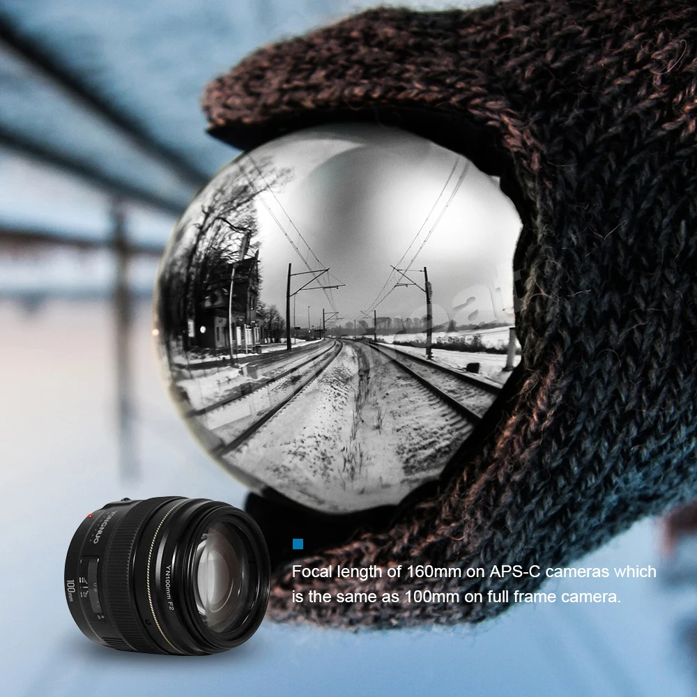 Объектив YONGNUO 100 мм F2.0 Medium Telephoto Prime AF/MF ручной фокус Caden Bag FOTGA фильтр для камеры Nikon